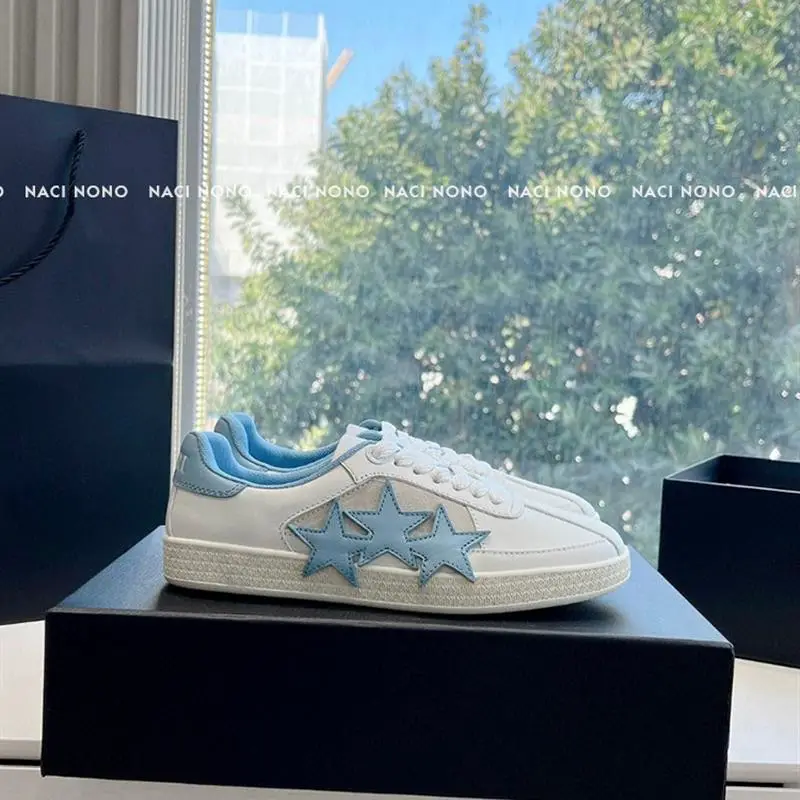 Niche Star Shoes High Edition 2025 Spring and Summer New arrival Retro Dexun Shoes Genuine Leather White Shoes Sports Skateboard Shoes for Women