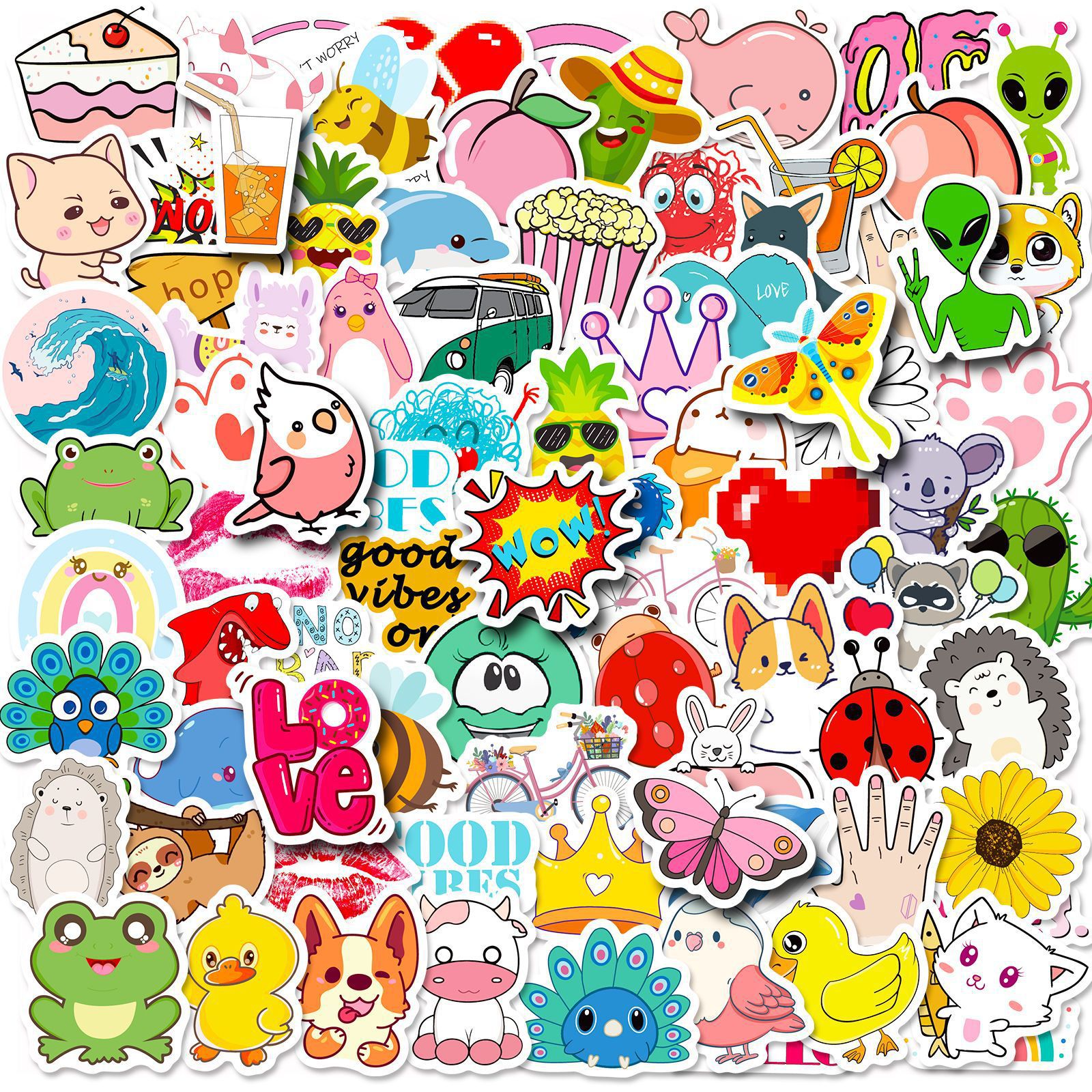 Amazon 100 Pieces of 4cm Small Fresh Vsco Stickers Graffiti Stickers for Computers, Laptops, Refrigerators, and Water Bottles