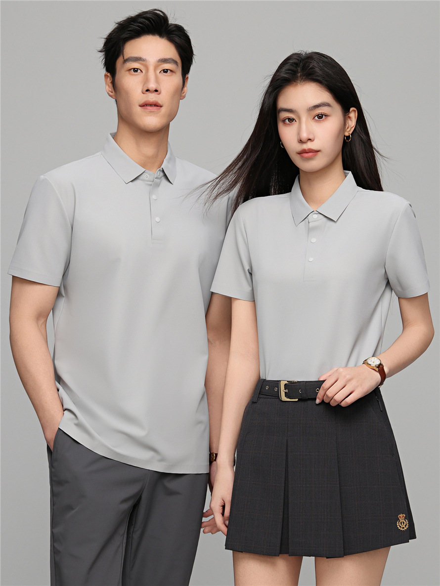 190g Waffle Weave Nylon Seamless Solid Color Polo Shirt Short-Sleeved Lapel T-Shirt Men's and Women's Work Clothes Custom Logo