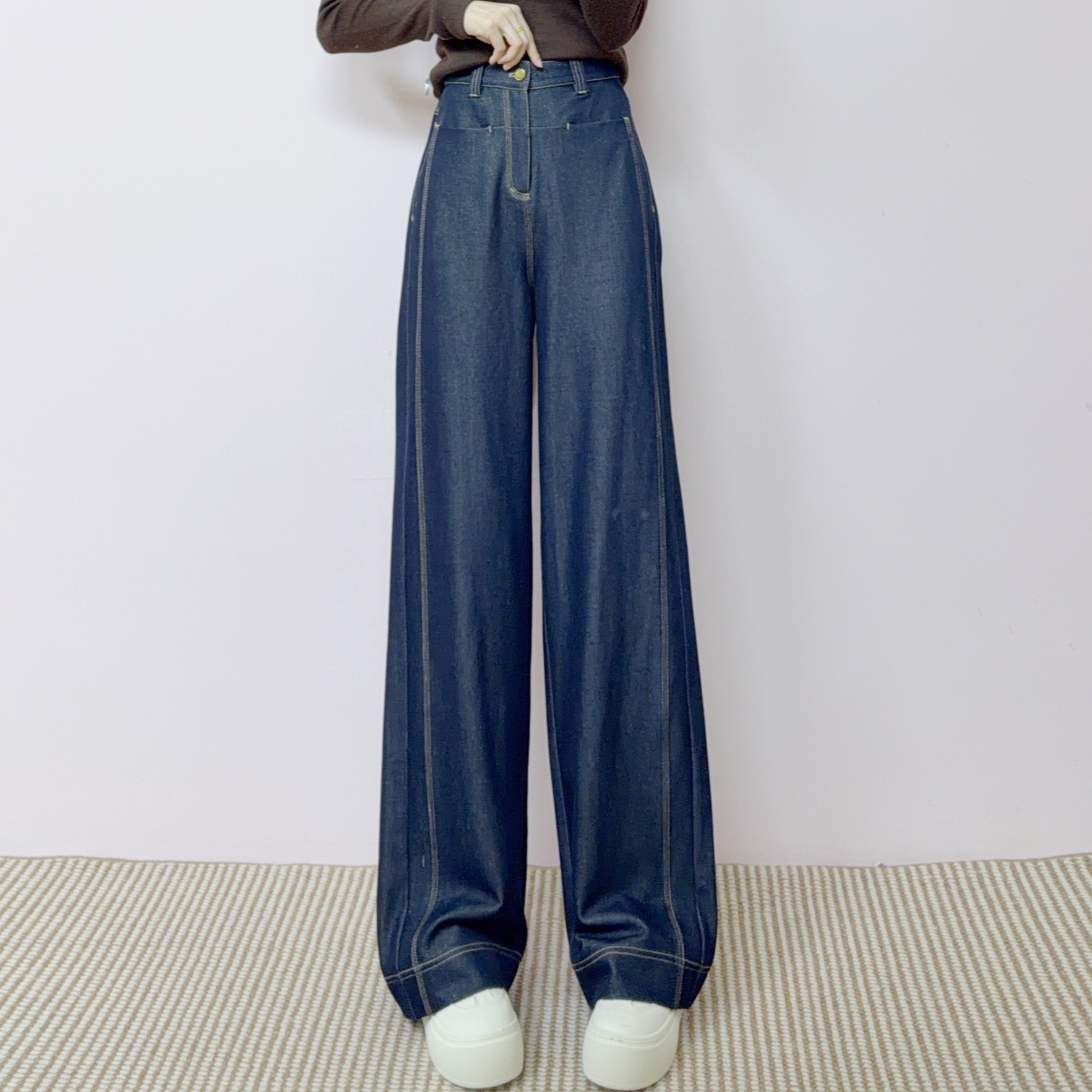 2026 Spring New Korean Style High-Waisted Versatile Slimming Fashion Straight Wide-Leg Jeans 003