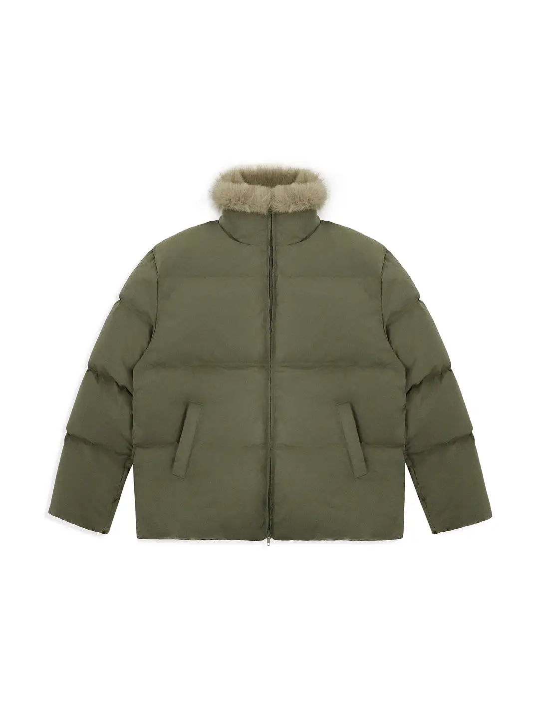 Masonprince*Hokkaido First Snow Selected 90 White Duck down Patchwork Fur Collar Long and Short Style Comfy Basics Down jacket