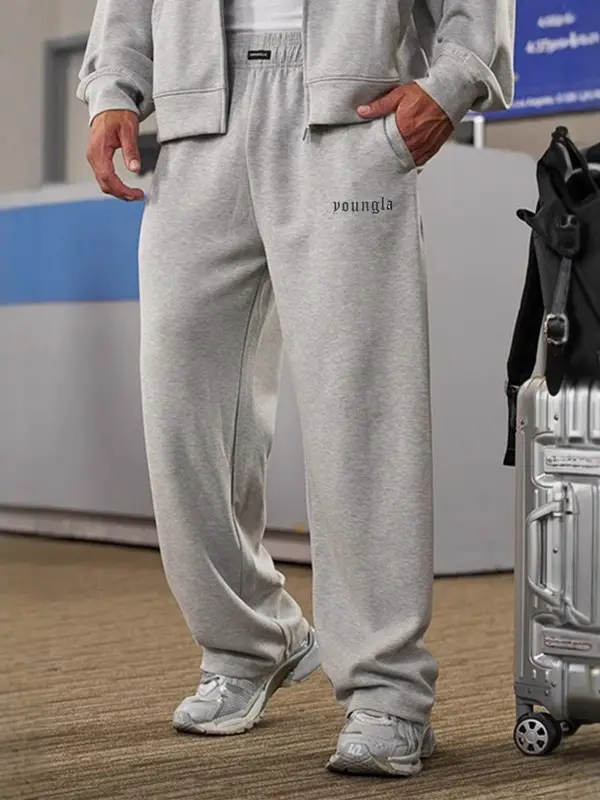 YOUNGLA New arrival American Wide Leg Muscle Fitness Sports pants Export Men's Casual Easiest for match Trendy Pants