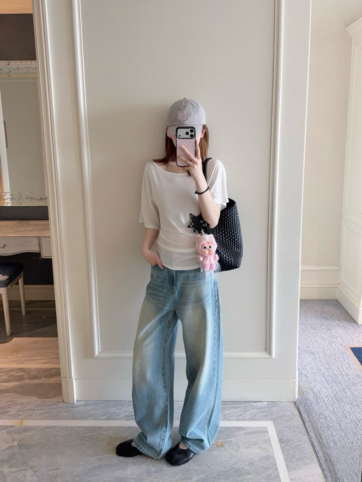 New Style Loose-Fitting, Hip-Covering, Slimming, Versatile Washed Blue 2494m Loose Straight-Leg Mid-Low Waist Light Blue Jeans 6002