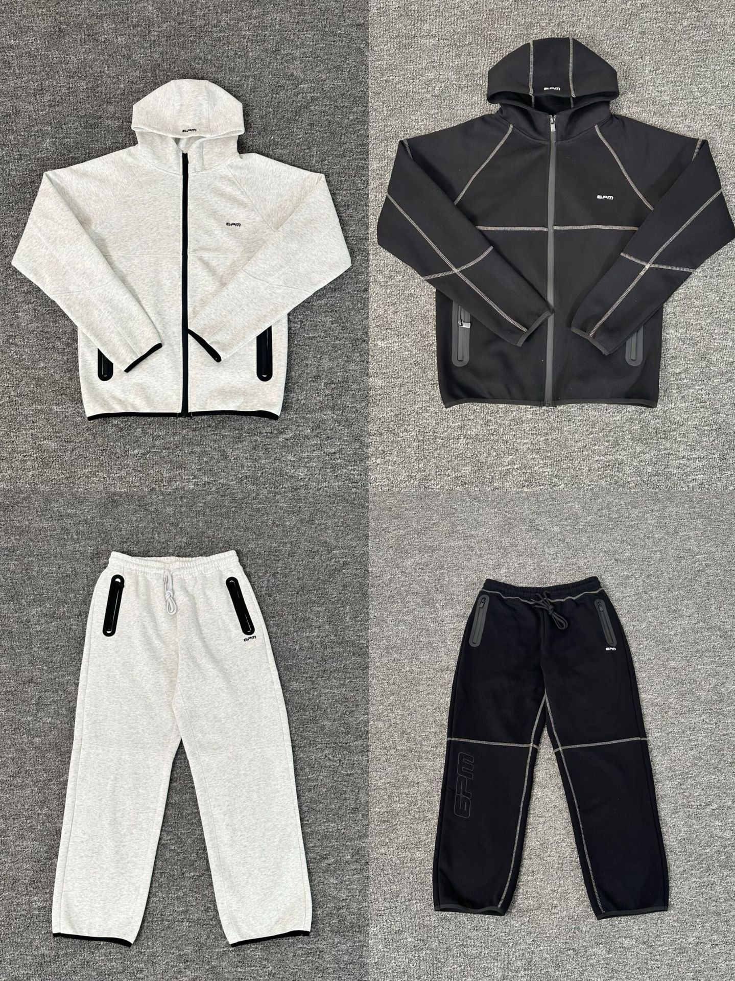 Cross-Border Fashion 6Pm Sweatshirt Set European and American Celebrities Ukdrilldrip Hip-Hop Rap Loose Sports Casual Trend