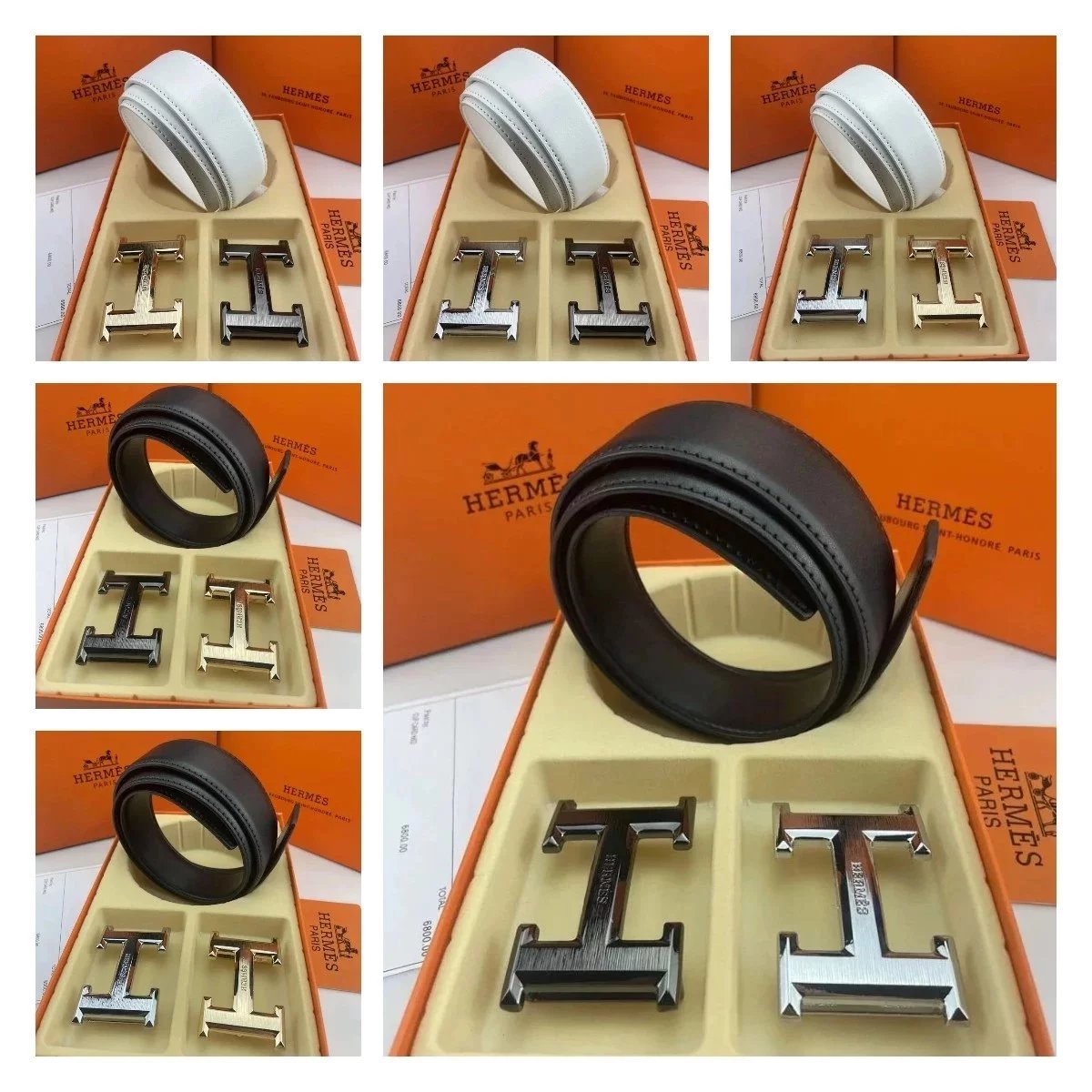 Hermes H Buckle Belt Set
