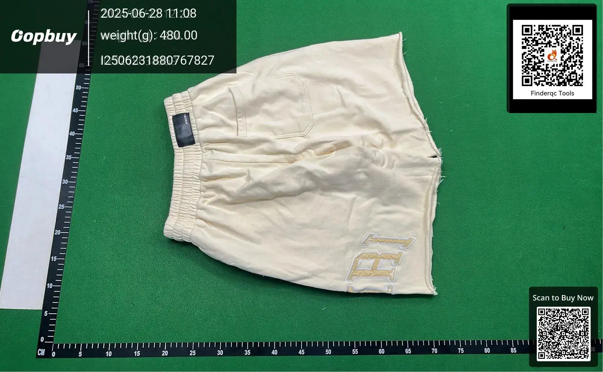 Amiri Logo Shorts Cream