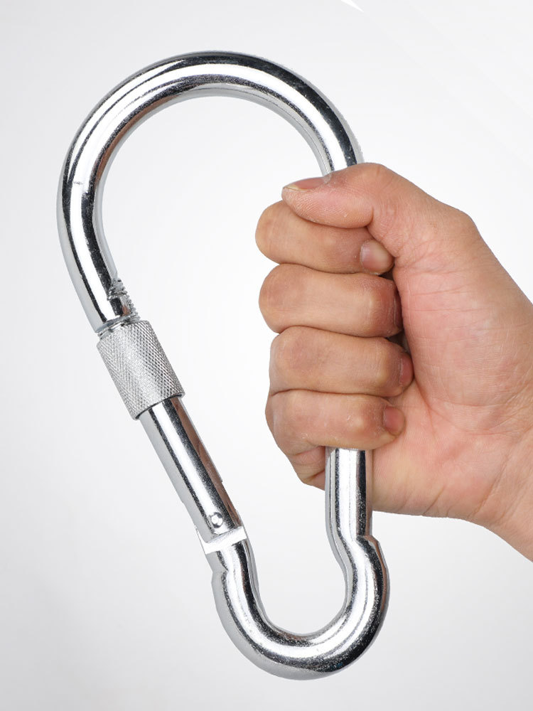 Extra Large 12 14 16 18 No. 20 Outdoor Carabiner Iron Galvanized Safety Insurance Hook Extra Large Spring Buckle