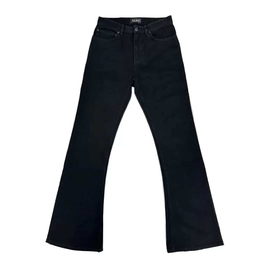 2024 Fall/Winter Parisian Style Micro Bell Bull King Bootcut Black Wide Leg Jeans Show off Skinny Bellbottom Pants Men