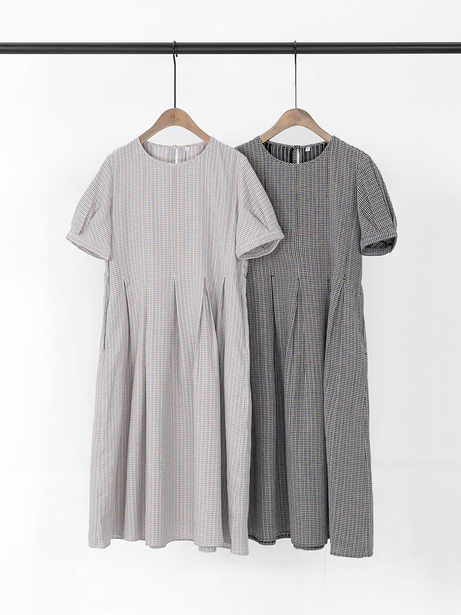 Sumachi's New Summer Design Round Neck Chinese Style Elegant Double Layer Cotton Dress for Age Reduction and Slimming Look