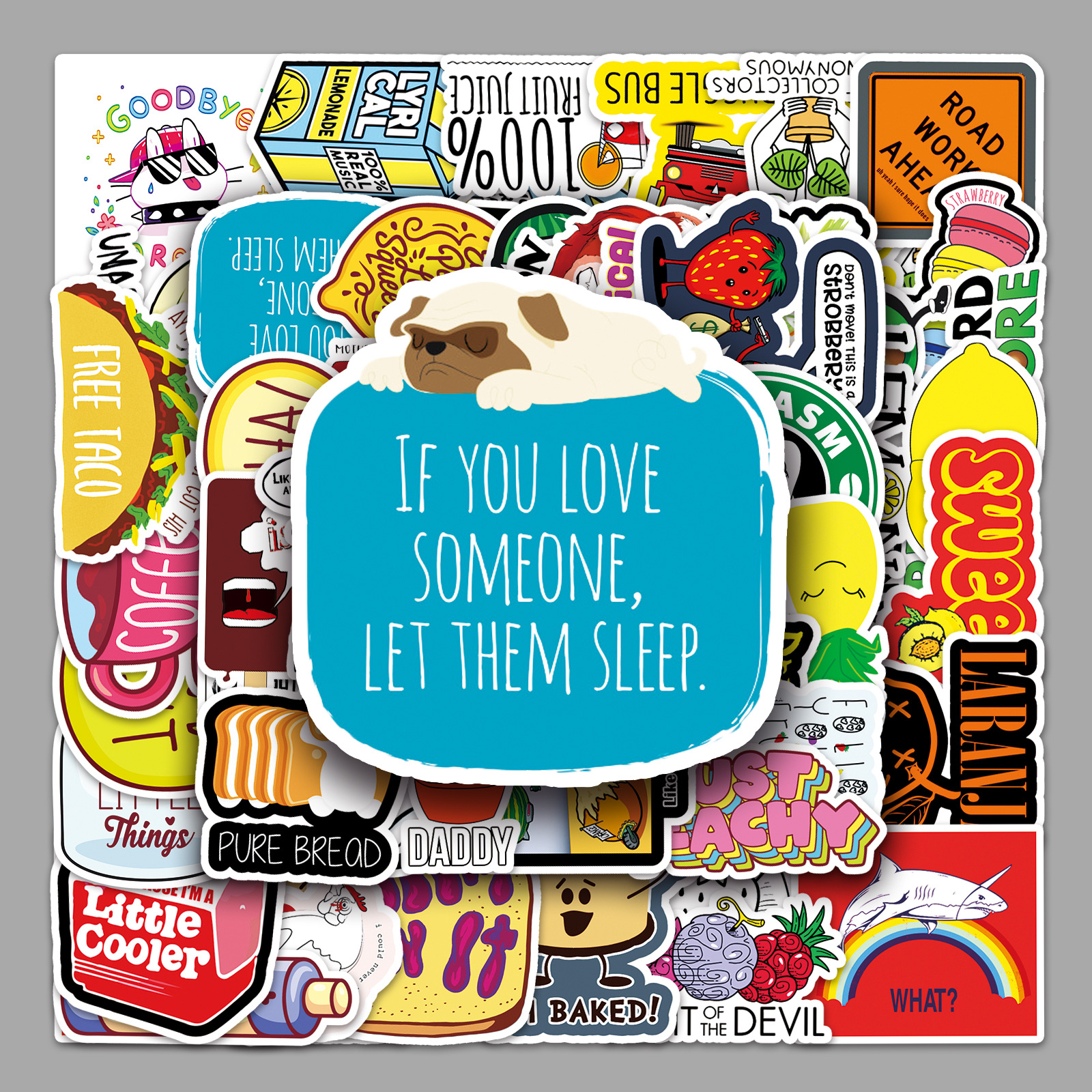 50 Vines Vsco Personalized Cross-border Small Fresh DIY Luggage Graffiti Stickers Cartoon Water Cup Skateboard Stickers