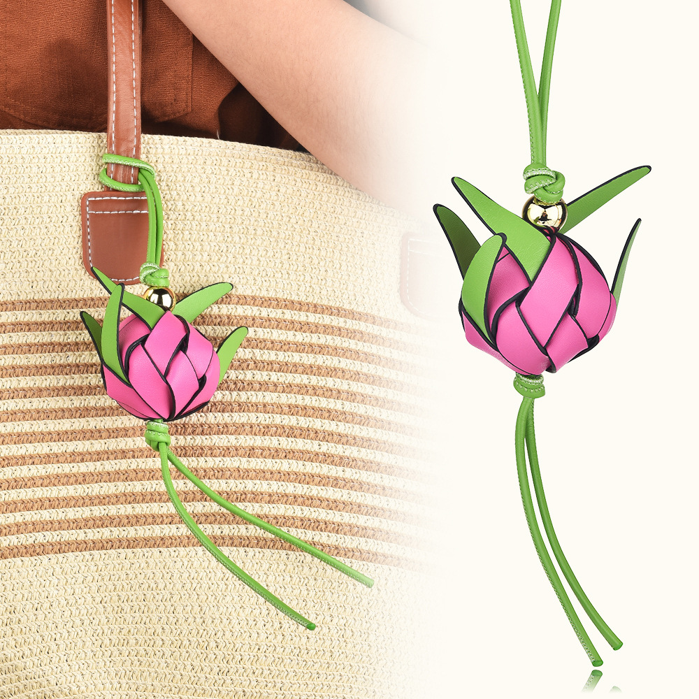 Factory Direct Sales Hot-Selling New Product Simulated Dragon Fruit Keychain Cute Shape Creative Bag Pendant High-End