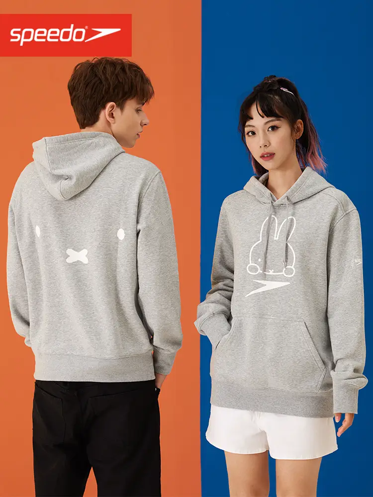 Speedo/Miffy Joint Name Printed Hoodie Men's and Women's Spring and Autumn Loose Casual Sports Top