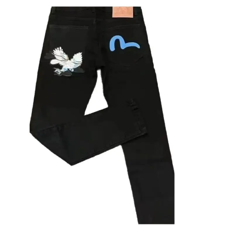 Spring and Autumn New 2024 Jeans Men's Trendy Brand Fashion High-end Embroidery Cross-border Casual Stretch Leg Trousers