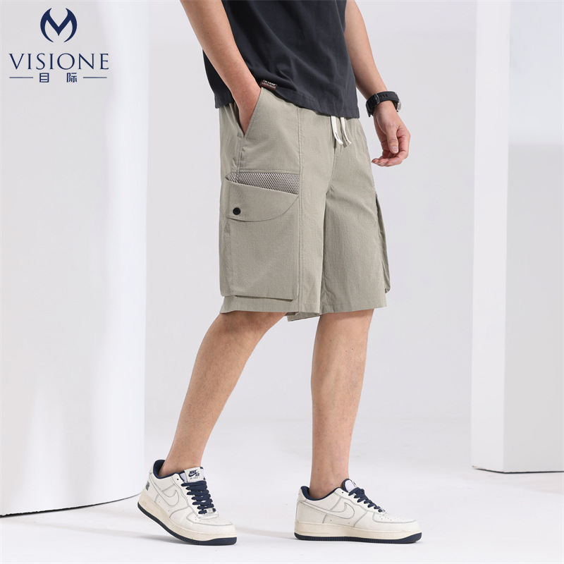 Summer New Men's Cargo Shorts Loose Casual Comfortable Knee-Length Pants Youth Fashion Trendy Versatile Mid-Length Shorts