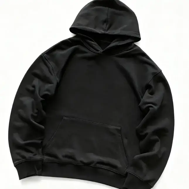 Black Base with Curved Pattern and Grass String, Three-Color Hoodie 77011347