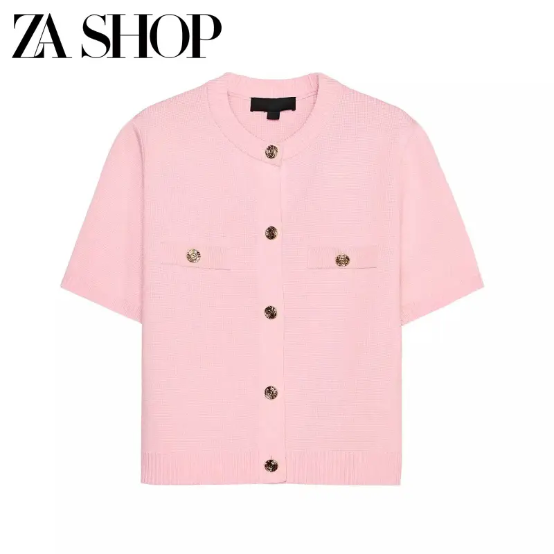 25 New Summer Women's Short-Sleeved Simple Knitted Cardigan Jacket Mini Skirt 1822023 1822022