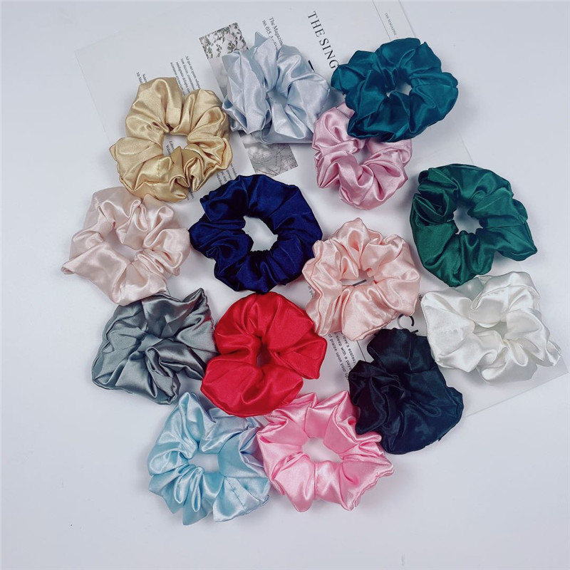 Imitation Silk Satin Hair Tie, Solid Color Satin Scrunchie, Simple Imitation Silk Hair Accessory, Hair Tie Wholesale
