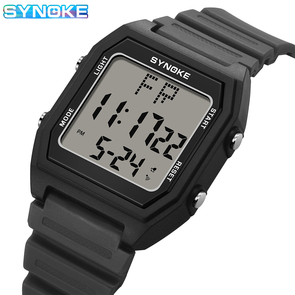 SYNOKE 2025 New Electronic Watch Student Men's Waterproof Sports Watch Multi-function Large Screen