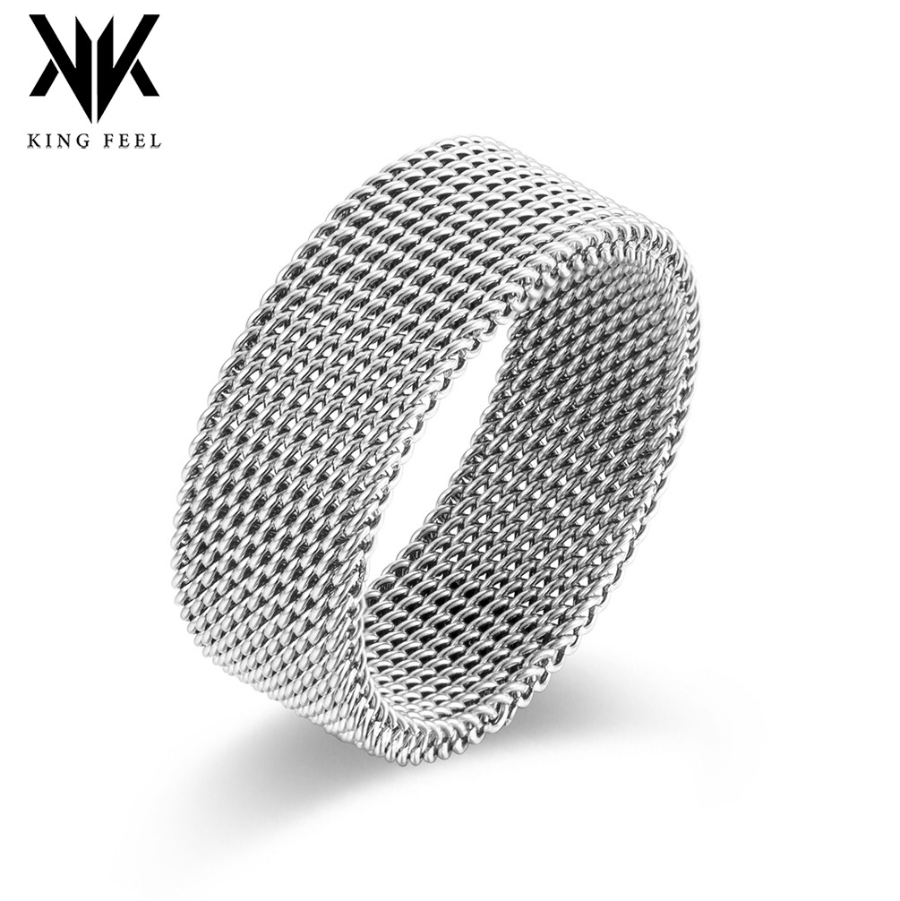 Cross-border Amazon Titanium Steel Mesh Ring Neutral Style Simple Woven Mesh Strap for Men and Women