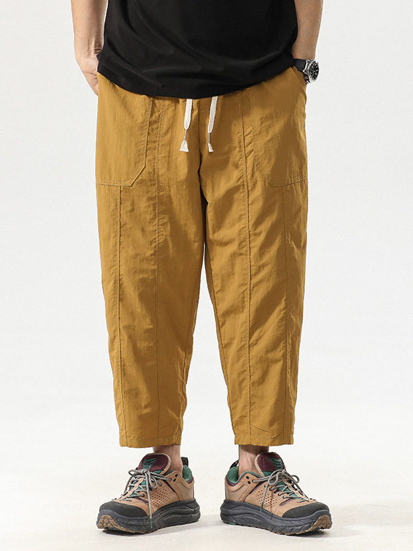 Minger | 2024 Summer New Ice Silk Pants Thin Men's Loose Casual Wide Leg Workwear Harlan Pants