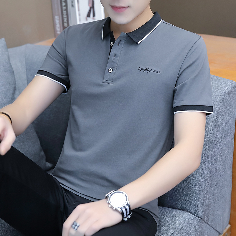 High quality cotton short sleeve men's polo shirt summer lapel T-shirt trendy top clothes men's half sleeve T-shirt men's clothing