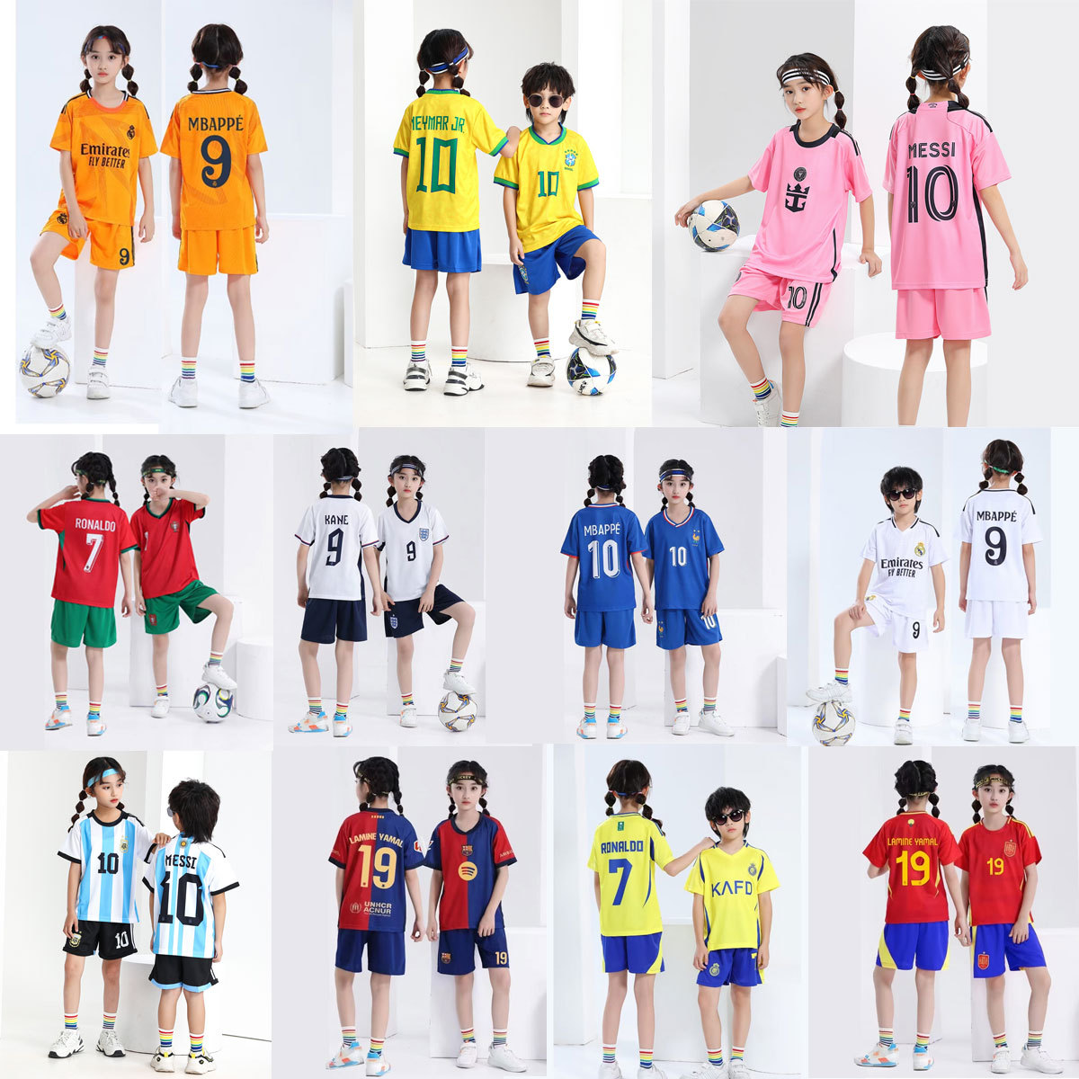 23-24-25 Primary School Student Football Uniform Messi Ronaldo Neymar Jersey Kidsren's Football Uniform Sportswear Set Fotografie QC de pe 1688 pe Qualit.ly