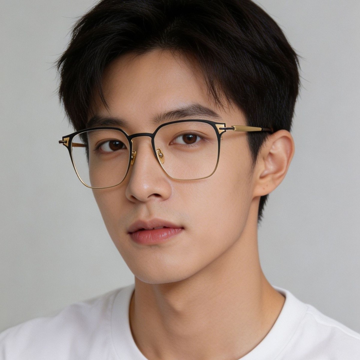 Men's Large Square Face Business Casual High-End Pure Titanium Eyeglass Frames 482 Anti-Blue Light Shenzhen Wholesale