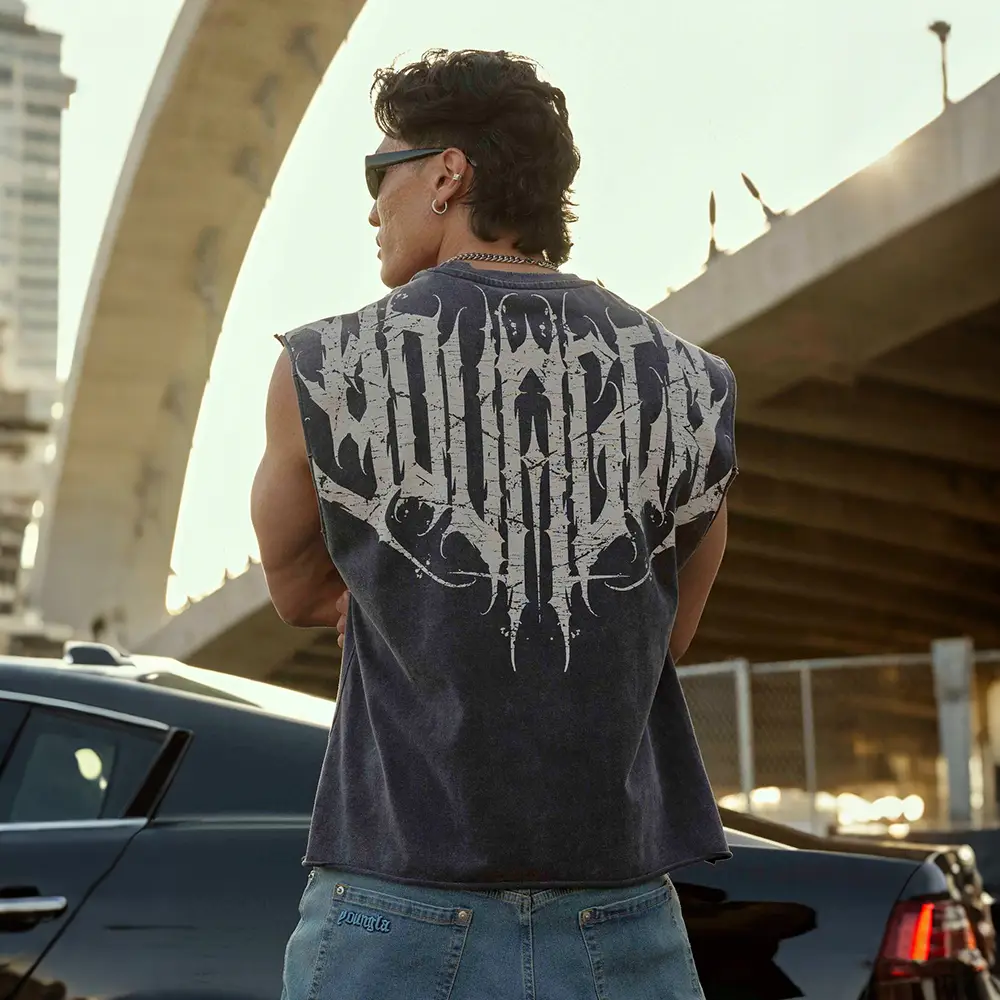 Youngla Men New arrival Summer Trendy Casual Sleeveless T-Shirt American Trendy Sports Fitness Vest Jogging Fashion