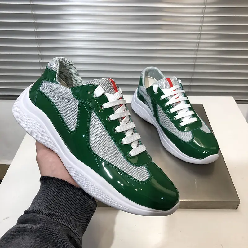 European Men's Big-Name Summer Mesh Breathable Sports and Leisure Running Shoes P's Patent Leather Versatile Thick-Soled Sneakers g