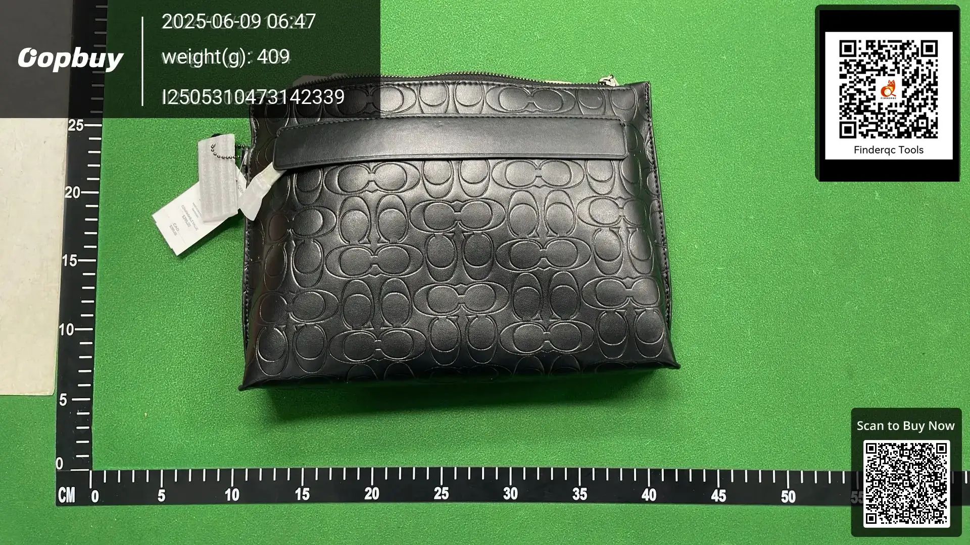 Coach Men's Black Embossed Leather Clutch Bag