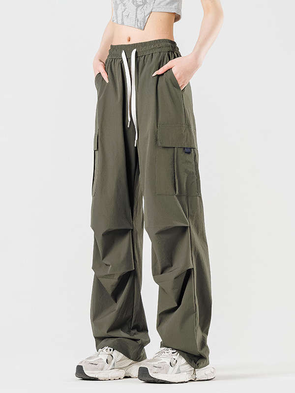Paratrooper Overalls for Men and Women, Men's Summer Ice Silk Assault Pants, Straight-Leg Loose European Size Sports Casual Pants
