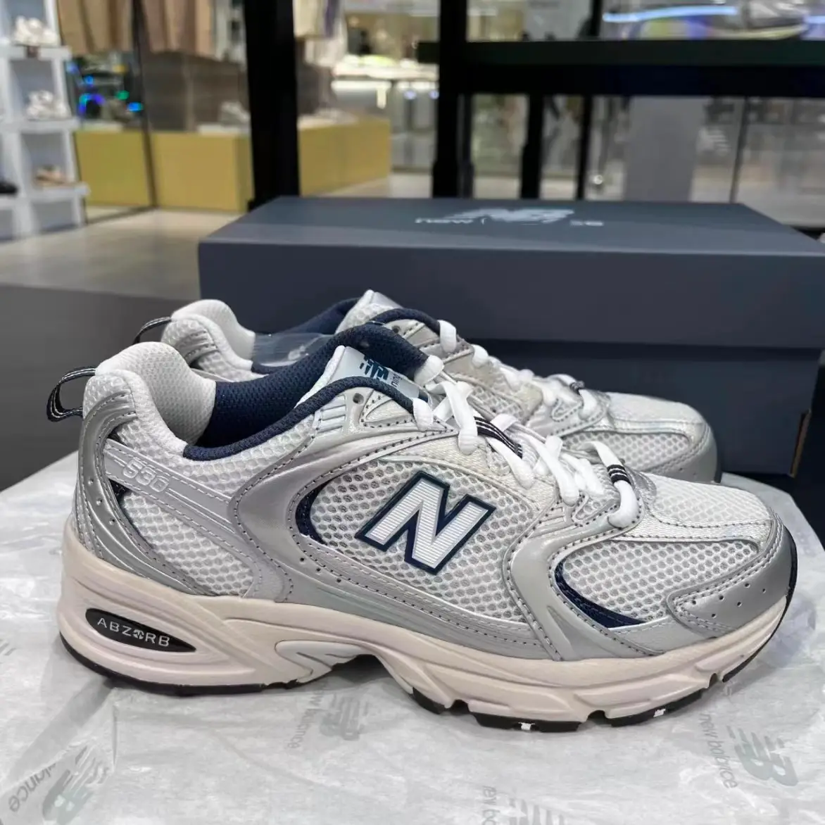 Putian Shoes Pure Original Nb530 Silver Retro Couple Dad Shoes Men and Women Heightening Summer Casual Breathable Sports Shoes