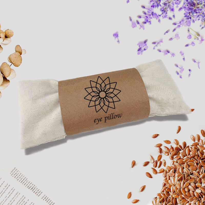 Yoga Eye Pillow Microwave Heating Lavender Flax Seed Filled Linen Hot and Cold Compress Bag Shading Sleep Eye Mask