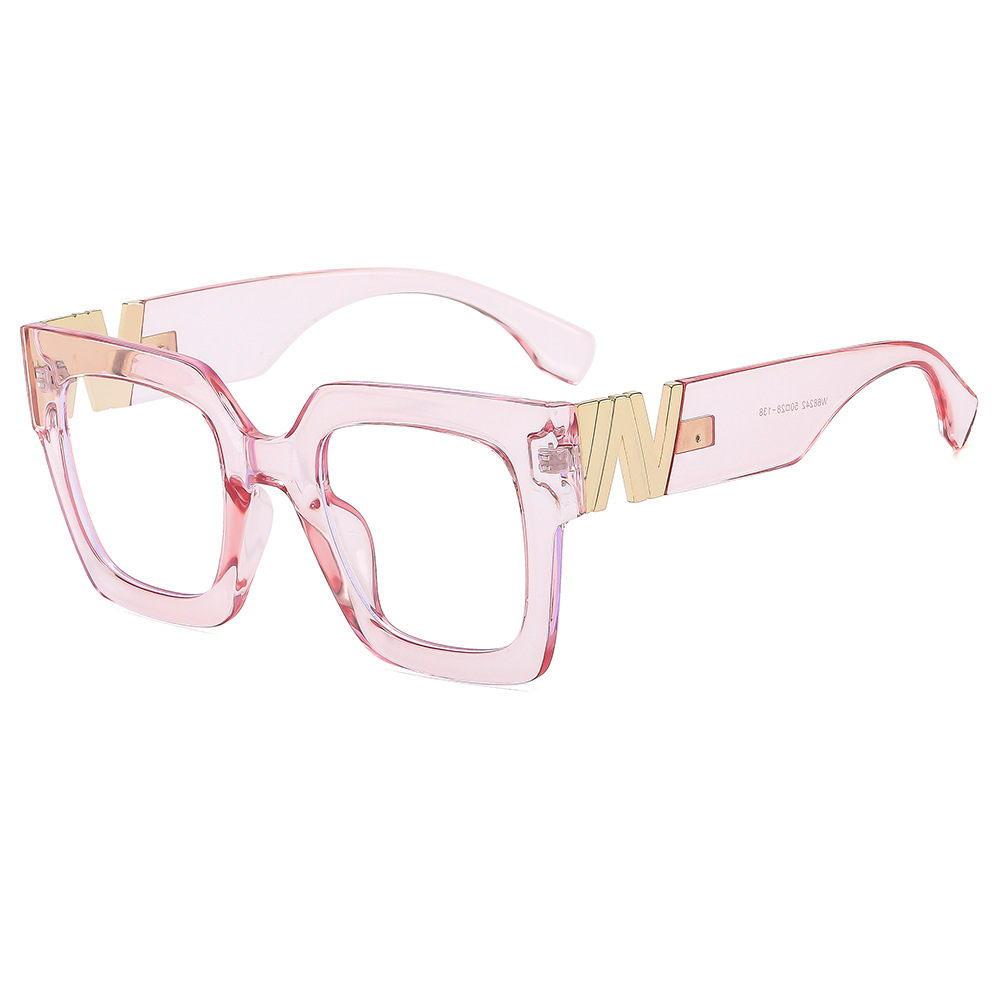 New Style Personalized Fashion Retro Printed Trendy Flat Glasses Ins Outdoor Plain Street Shooting Anti-Blue Glasses Frame