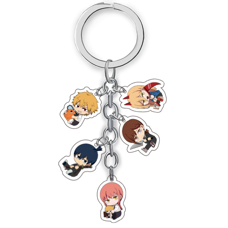 Chainsaw People Anime Chain Saw People Holding Posture Electric Zima Zaogawa Qiu Pawa Ji Ye Lei Sebo Qita Pendant Keychain