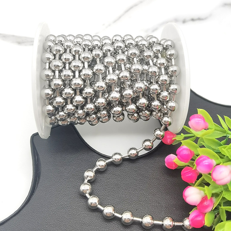 Multi-Specification Stainless Steel Wave Bead Chain Round Bead Chain DIY Chain Men's and Women's Necklace Bracelet Jewelry Chain Wholesale
