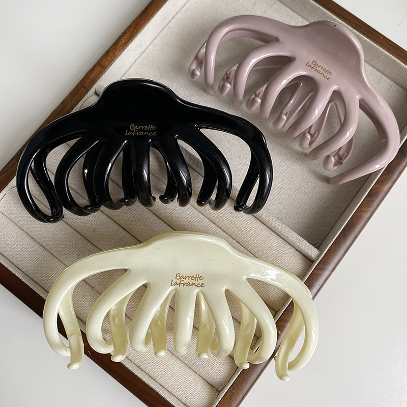 High-Looking Cream Texture Octopus Clip 2024 New Design Keel Hair Shark Clip Accessible Luxury Hair Clip