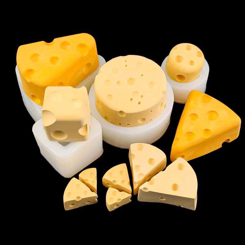 Triangle Cheese Cheese Shape Silicone Mold Creative Handmade Round Square Aromatherapy Candle Gum Gypsum Ornaments