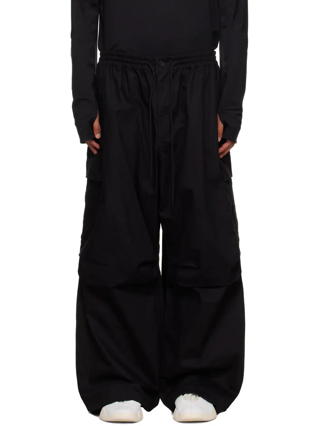25 autumn New arrival Yohji with super fat Cargo Pants pinch pocket decoration Straight-leg wide leg pants