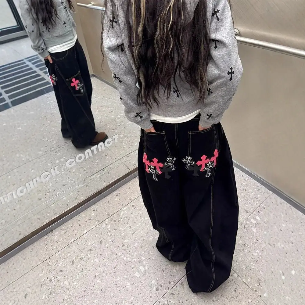 American retro leopard print curved knife pants