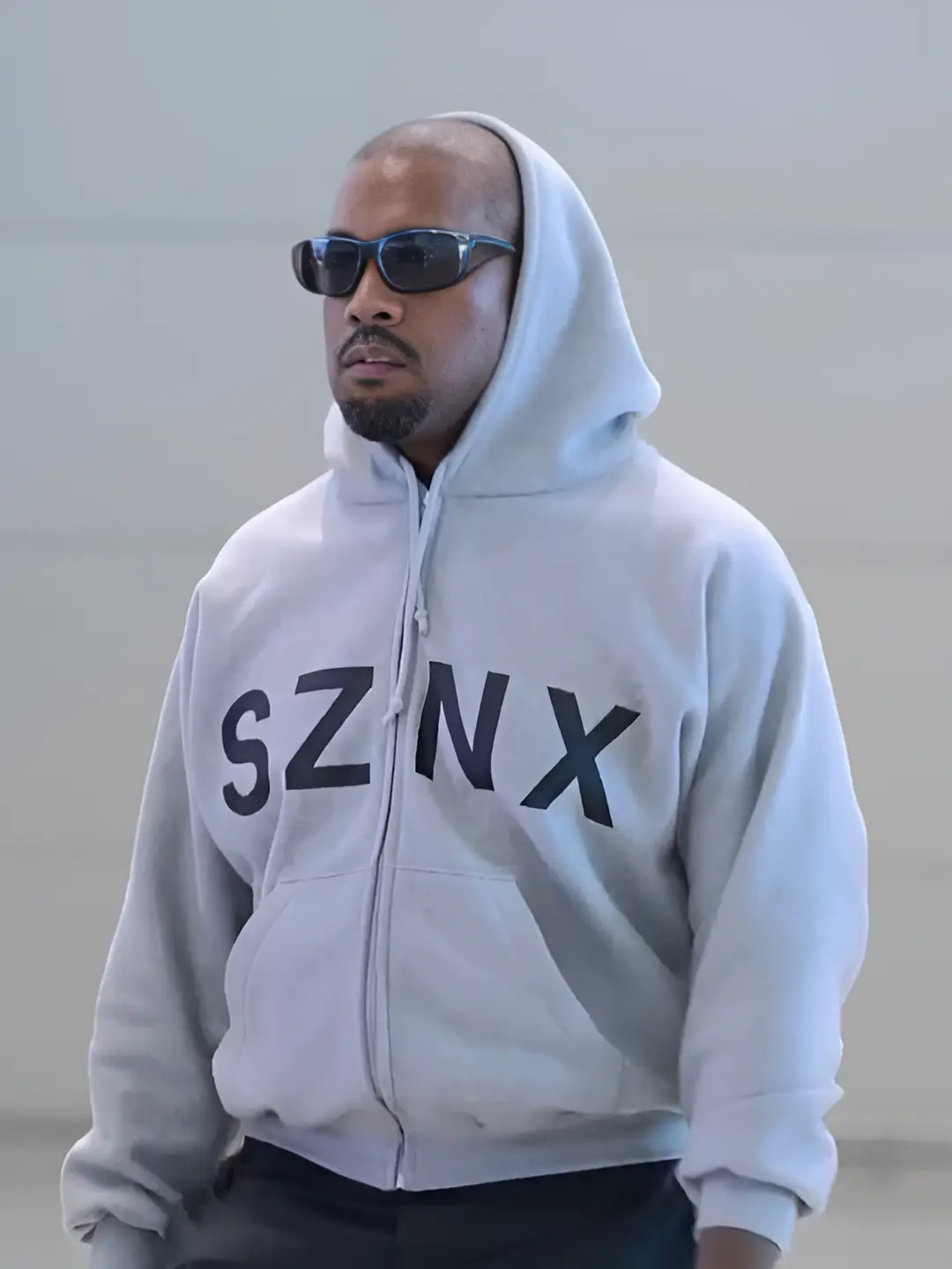 KANYEKANYE Shanghai concert limited edition gray jacket, zipper hooded sweatshirt, couple hoodie