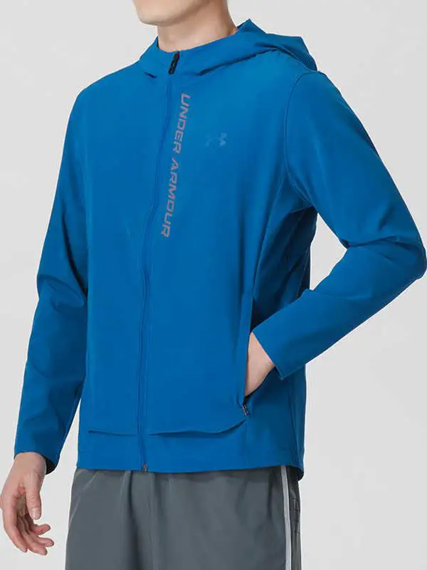 Ua under Armor Outwear Men's Storm Quick-Drying Hooded Water-Repellent Windproof Fitness Running Sports jacket 1376794