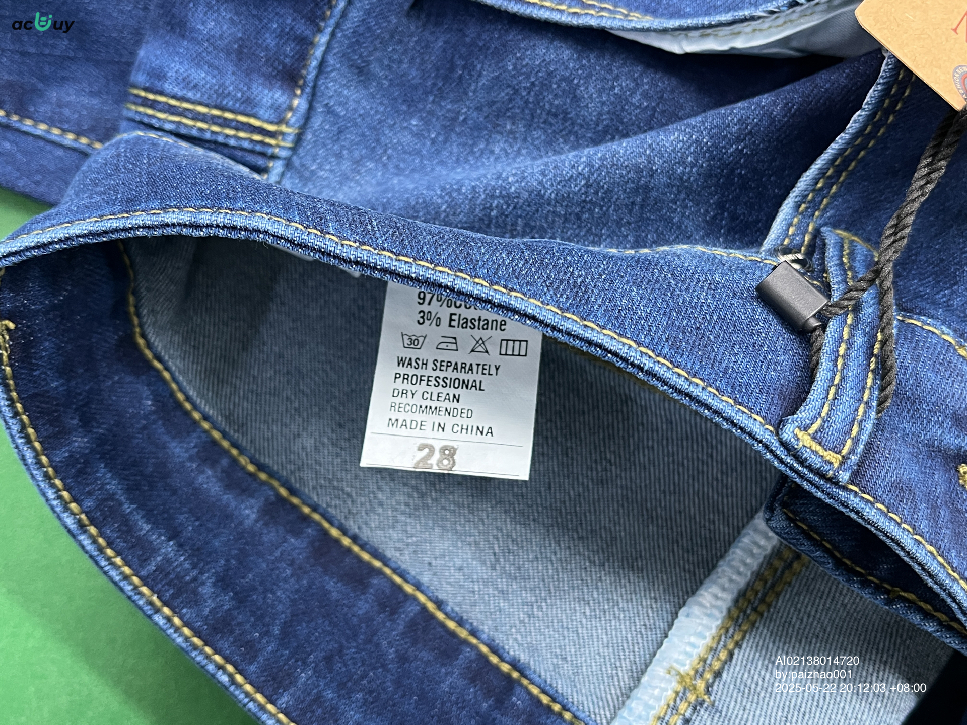 New In-Stock Cross-Border Supply Men's Mid-Waist Blue Simple Fashion Slim Fit Stretch Casual Denim Pants for Men — QC-foto 2