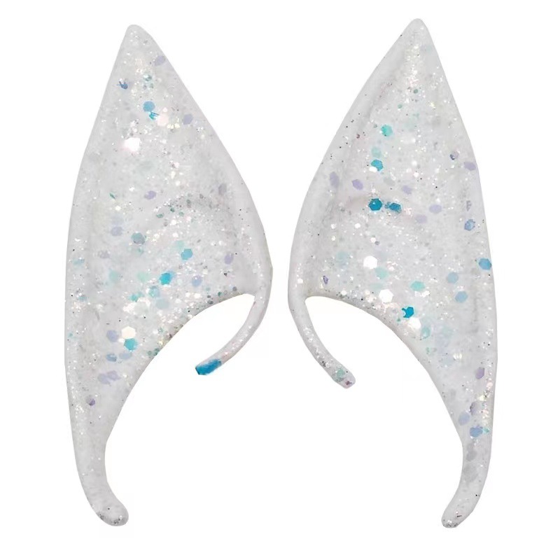 Halloween Elf Ears Latex cos Cute Vampire Queen Sequin Ear Accessories Live Performance Props