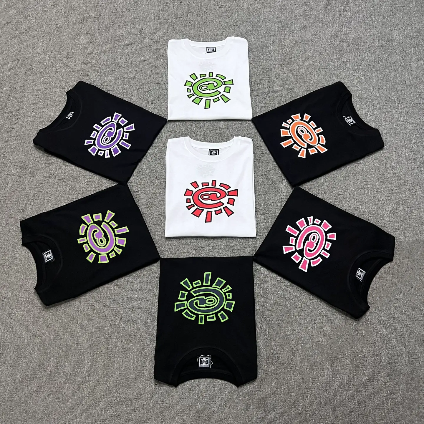 Cross-border Niche ADWYSD Sun Roll T-shirt Casual Hip-hop Short-sleeved European and American High Street Trendy Men's and Women's Casual T-shirt