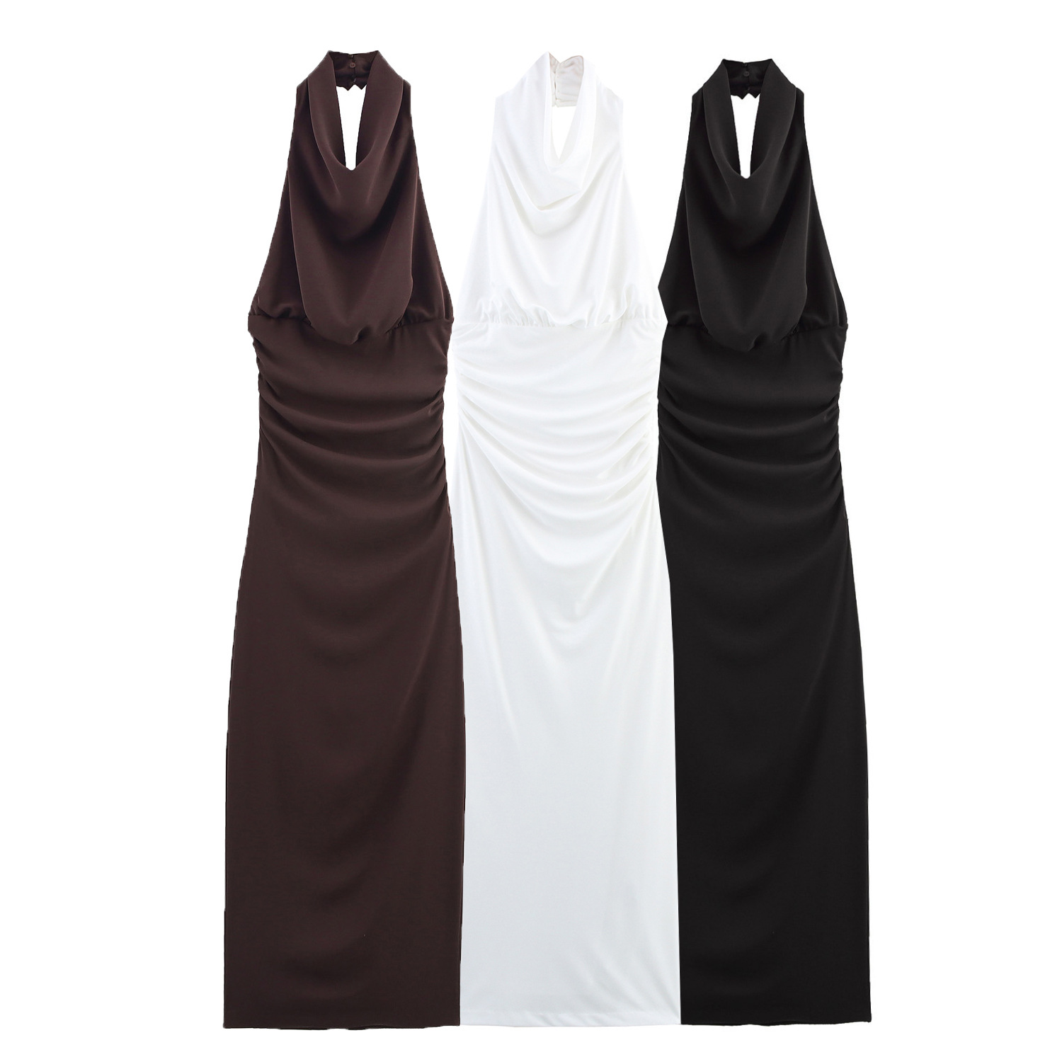 2025 New Summer European and American Style Backless Halter Neck Long Dress 3152312