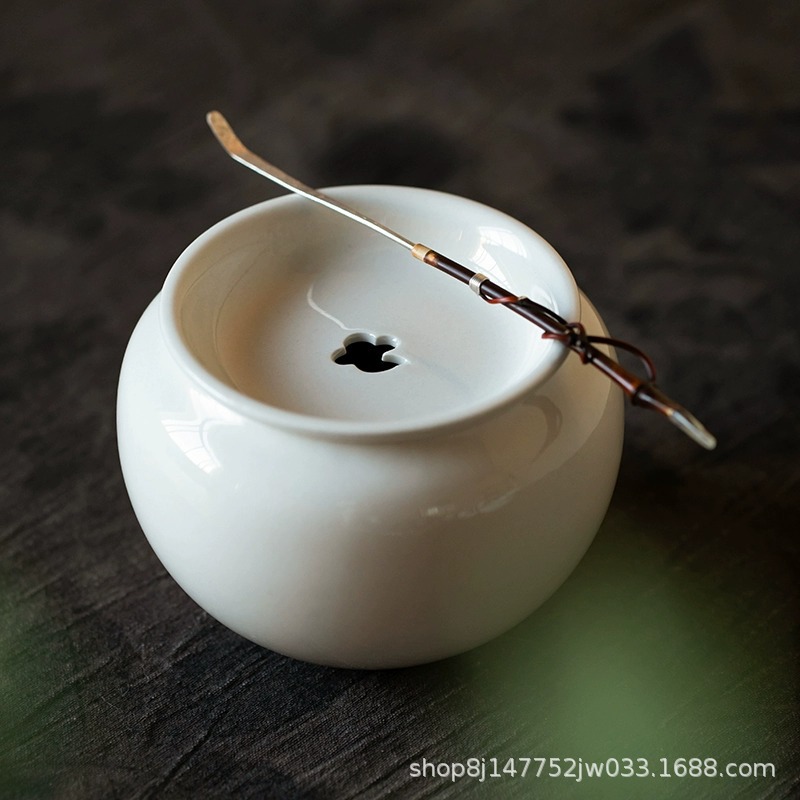 Plant Ash Jianshui Ceramic Tea Washing Tea Dregs Tank Waste Water Pot with Lid Japanese Household Kung Fu Tea Set Pot Bearing Dry Soaking Table