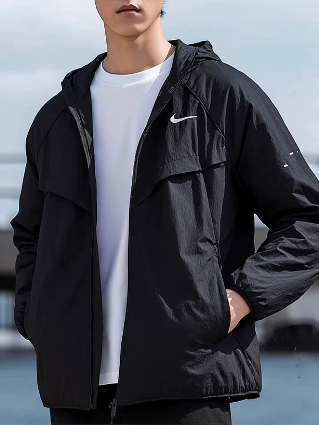 Nike Men's Woven Hooded Jacket Official New Running Wear Outdoor Sportswear Men's Casual Jacket