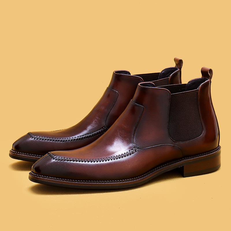[Vip Exclusive] High-Top Leather Shoes, Men's Trendy Shoes, Genuine Leather British Business Formal Cowhide Boots, Winter Boots