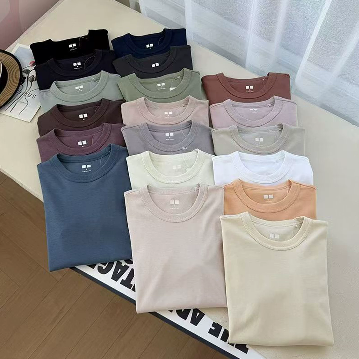 Summer Women's Pure Cotton Short-Sleeved Plain Round-Neck T-Shirt Top New Style E435193/474404/483456